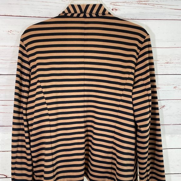 NY Collection Brown & Black Striped Open Sweater Jacket NWOT Women's Size Large - Picture 9 of 10